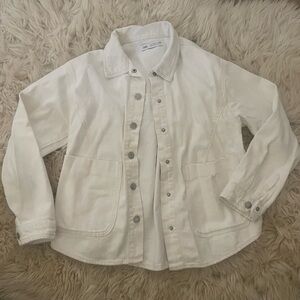 Zara Kids White Denim Jacket 11/12